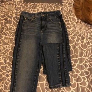 Jeans with black stripped detail